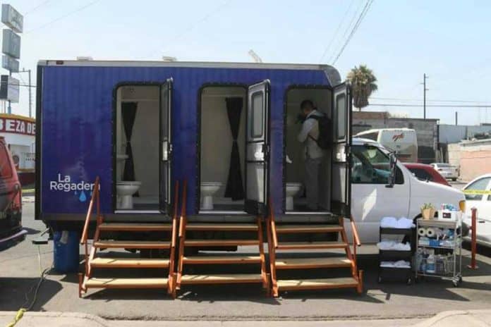 Tijuana's new mobile shower unit.