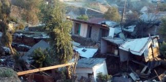 Houses destroyed by a Tijuana landslide.