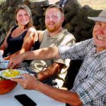 Salvador Mayorga, right, with Workaway volunteers from Italy and Germany.