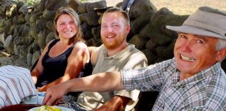 Salvador Mayorga, right, with Workaway volunteers from Italy and Germany.