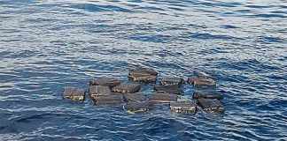 Packages jettisoned by narcos off Chiapas coast.