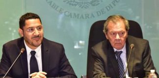 Martí, left, and Muñoz, presidents of the Senate and the Chamber of Deputies respectively.