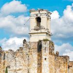 The Puebla monastery that was damaged in the earthquake one year ago.
