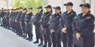 Many women were among the first graduates of new police academy in La Paz.