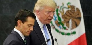 Peña Nieto and Trump in Mexico City in 2016