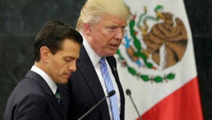 Peña Nieto and Trump in Mexico City in 2016