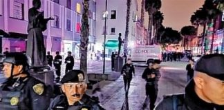 Strong police presence followed last night's shooting in Plaza Garibaldi.