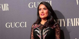 Salma Hayek at the Vanity Fair presentation in Madrid.