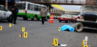 Scene of a homicide investigation.