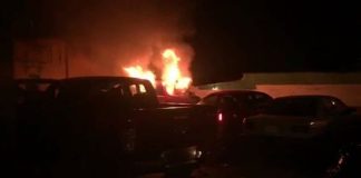 Teachers' cars burn after lynching attempt.