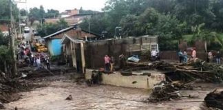Flood damage in Peribán, Michoacán.