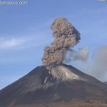 Volcanic activity at El Popo.
