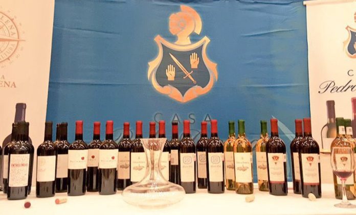 A display of wines at the festival now running in Mexico City.