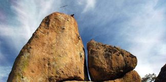 El Diente, the tooth, one of the boulders near Río Blanco, Jalisco.