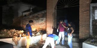 A sidewalk autopsy in Oaxaca.