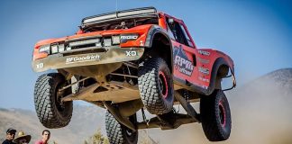 A truck gets air during last year's Baja 1000.