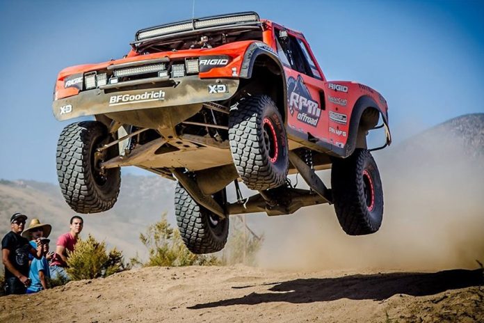 A truck gets air during last year's Baja 1000.