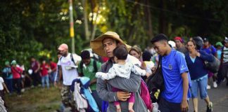 Migrants on the march north.