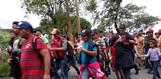 A second caravan on the road in Guatemala on Sunday.