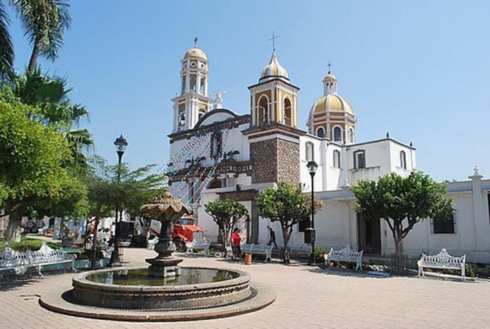 The church in Comala's central square.