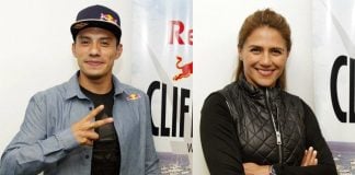 Cliff divers Paredes and Jiménez.