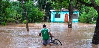 Flooding in Veracruz yesterday.