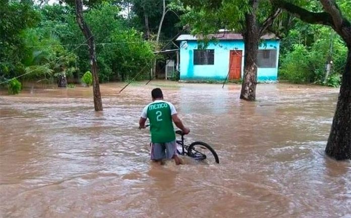 Flooding in Veracruz yesterday.