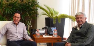 Hidalgo Governor Fayad, left, and López Obrador.