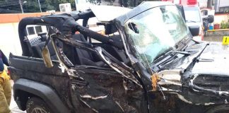 The Jeep after Sunday's accident.