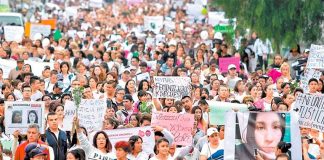 Yesterday's march in Ecatepec.