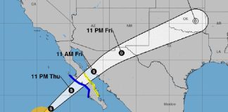 Sergio's forecast track.
