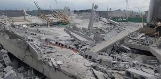 The rubble of a construction project that collapsed in Monterrey.