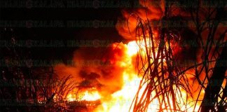 Explosion at the site of a pipeline tap.