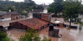 A flooded home in Nayarit.