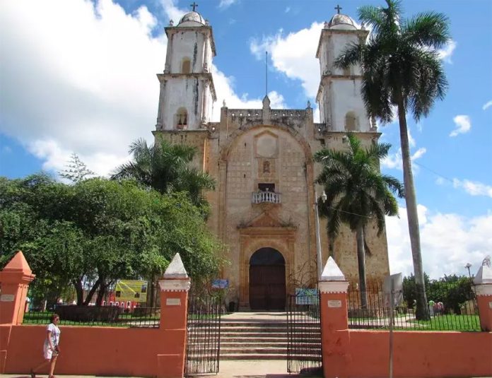 The unique church in Peto, Yucatán.