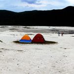 Campers inside the crater at Parangueo.