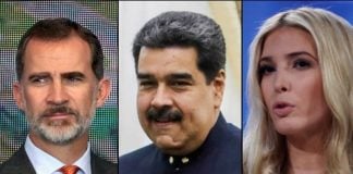 AMLO's guests on Saturday include, from left, the king of Spain, Venezuela's Maduro and US presidential advisor Ivanka Trump.
