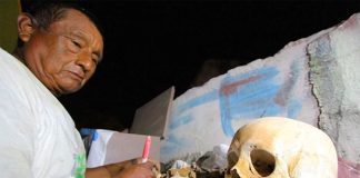 Cleaning skeletons and conversing with the dead is a Day of the Dead tradition in Campeche.