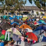 Migrants' camp in Tijuana.