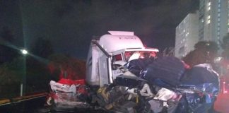 The wreckage after Wednesday's accident.