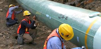 Workers at a TransCanada pipeline project.