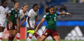 Mexico's captain takes a penalty kick that scored the game's only goal.