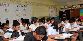 Students leaving primary school are deficient in arithmetic and Spanish, tests show.