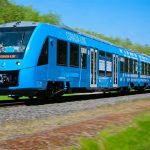 The hydrogen-powered train now operating in Germany.