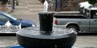 Giant mortar in San Lucas is now a fountain