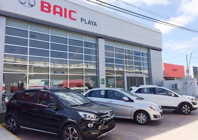 A BAIC dealership in Playa del Carmen, Quintana Roo.