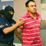 Gulf Cartel boss El Chelelo during his arrest in Mérida.