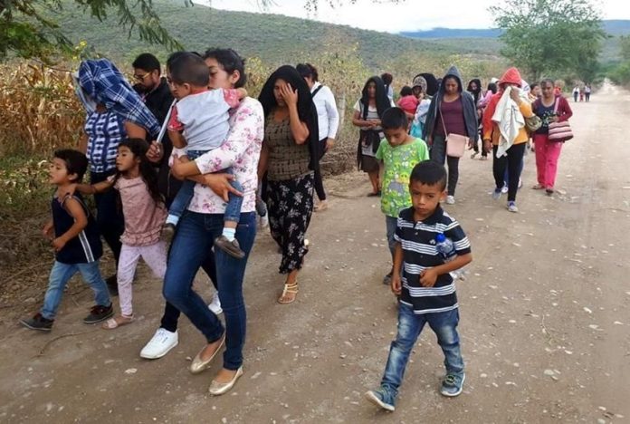Displaced citizens of Chiapas who were forced to flee their homes last year.