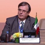 Ebrard speaks at conference in Morocco.