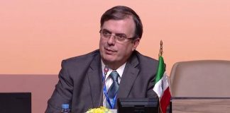 Ebrard speaks at conference in Morocco.